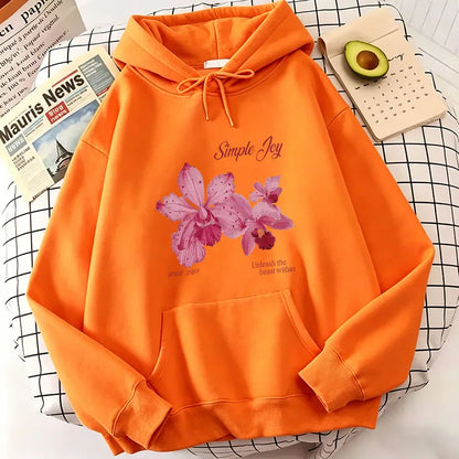 Harajuku Graphic Pullover Flower Design Hooded Sweatshirt Cute Hoody Spring Casual Hoodies Pullover Hooded Daily