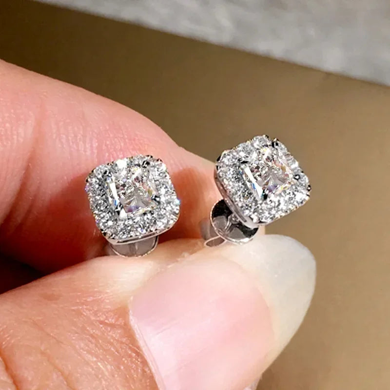 Bright Cubic Zirconia Stud Earrings – Versatile Wedding Studs