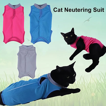 Cat Neutering Suit Comfortable Cat Recovery Suit Adjustable Cat Anti-licking Sterilization Clothes Pet Supplies Body Strap Vest