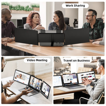 Portable Dual Monitor 14 Inch IPS Display - USB-C Laptop Screen Extender for Windows Mac
