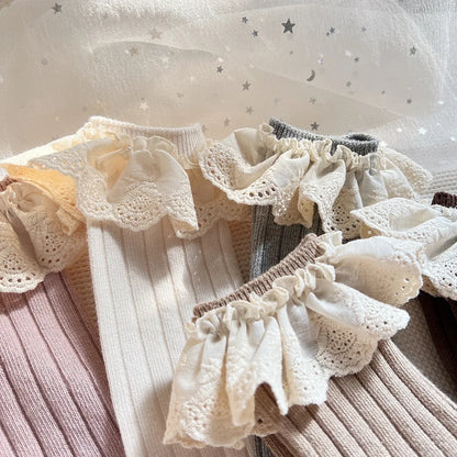 1 Pair Baby Girls Knee High Socks Spanish Long Kids Soft Lace Stuff Princess Children Socks Ruffle Leg Warmth Cute Girls Socks