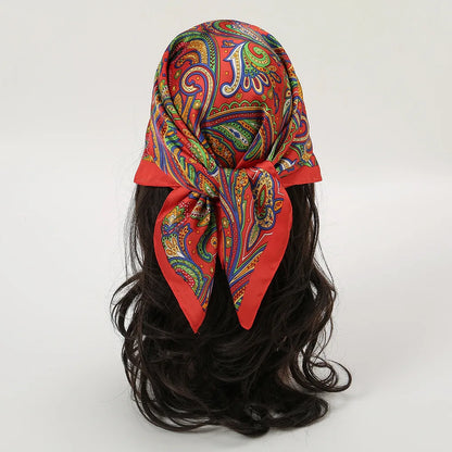 Luxury Silk Square Scarf - Womens Satin Neckerchief  Hair Wrap 2023