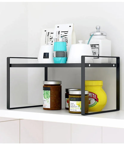 Kitchen Dish Rack - Stainless Steel Stackable Over Sink Shelf & Cutlery Holder