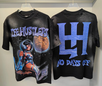 26SS Y2K High Quality American Retro Trendy Fashion Tops LIFE HUSTLERS 100% cotton large size loose Men's Women's T-Shirt