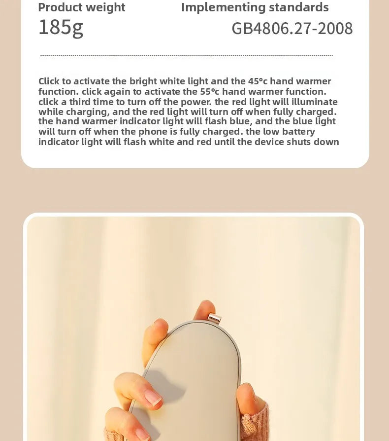 2-In-1 USB Mini Portable Charging Hand Warmer Egg Power Bank - Warm Your Hands In Winter