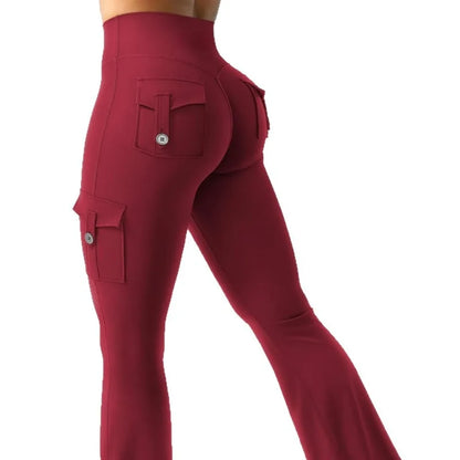 Newest Women Wide Leg High Stretch Yoga Leggings Naked Feeling Compression Fitness Workwear with Pockets Yoga Pant