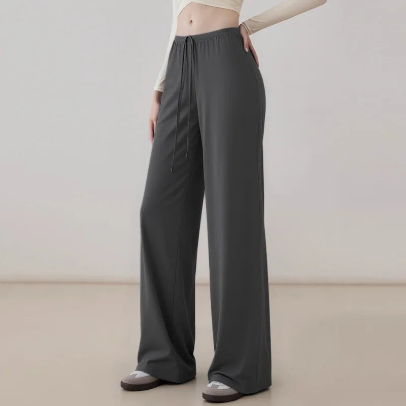 Women's Buttery Soft Wide Leg Yoga Pants - Elastic Waist, Cooling Breathable, Natural Drape Straight Leg Workout Pants