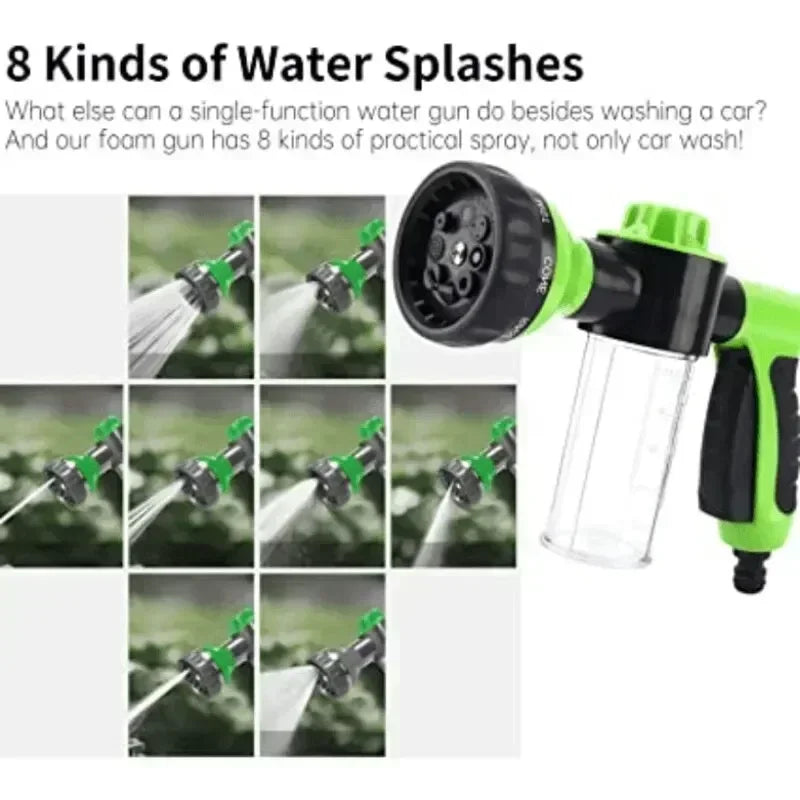 New High Pressure Foam Water Gun 8 In 1 Garden Watering Hose Nozzle Sprinkler Soap Dispenser Pet Shower Spray Gun Car Wash Tool