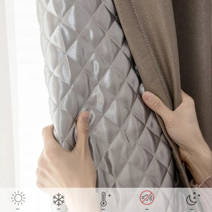 Windproof Winter Curtains - Thick Cotton Thermal Drapes for French Windows | Sound Insulation & Energy Saving