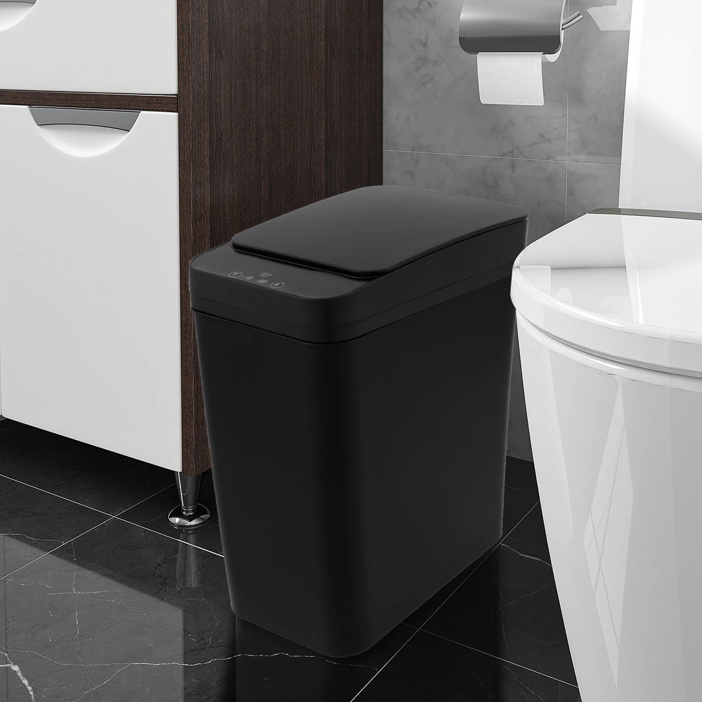 Touchless Infrared Trash Can - 12L Smart Sensor Wastebasket for Kitchen  Bathroom