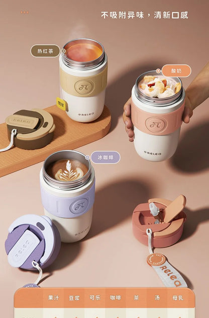MIJIA Stainless Steel Coffee Cup 400ML Thermos Mug Leak-Proof Thermos Travel Thermal Vacuum Flask Insulated Cup Water Bottle