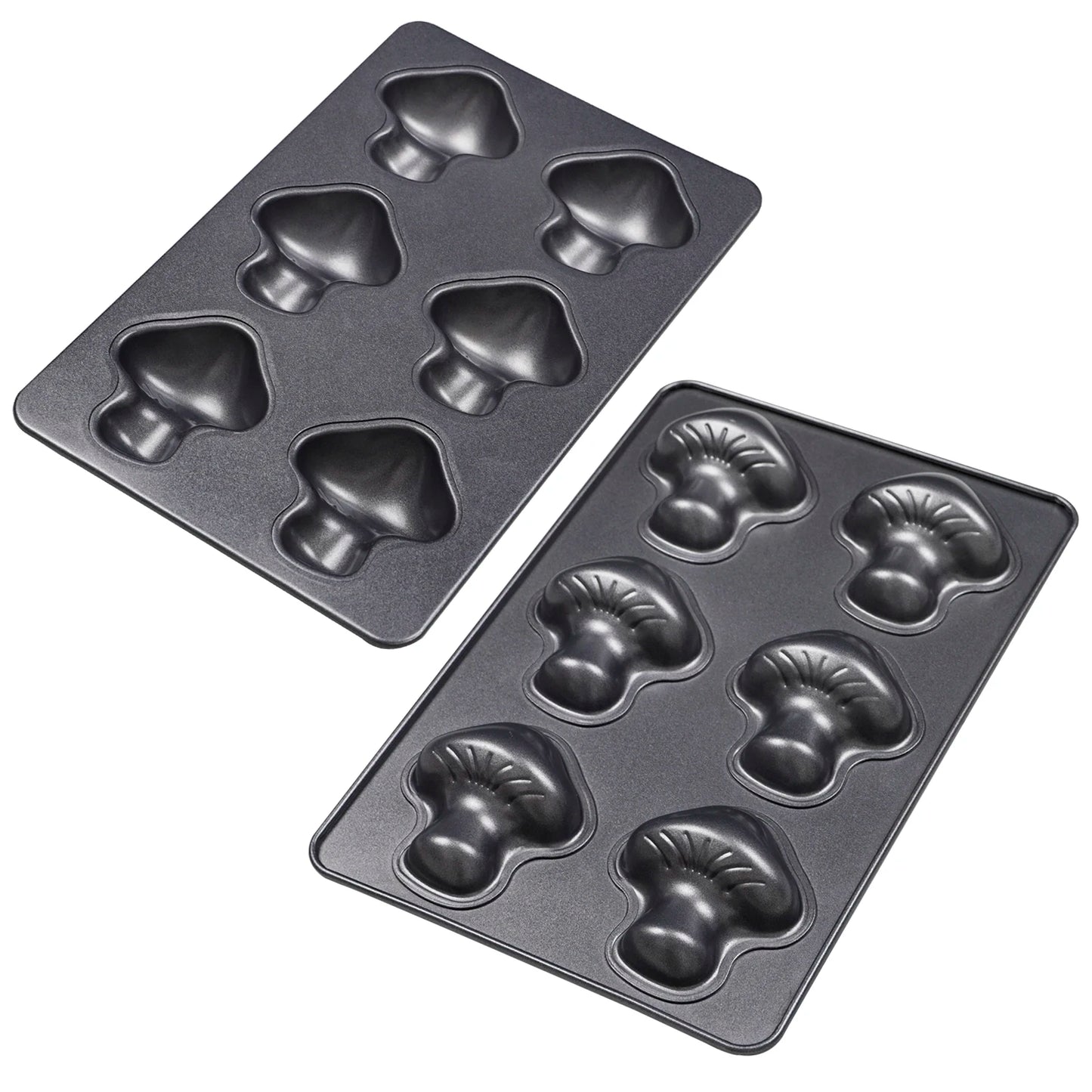 Carbon Steel Cake Pan - 6 Cavity Flower Muffin Mold Non Stick Durable Baking Tray