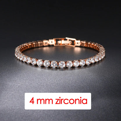 Luxury Crystal Tennis Bracelet Hip Hop Bracelet for Men Homme Trendy Punk Zirconia Couple  Chain on The Hand Streetwear Jewelry