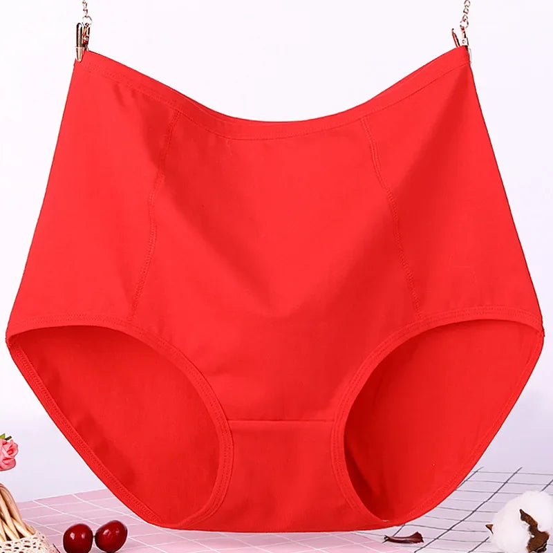 6XL Super Plus Size Women Underwear High Waist Cotton Breathable Lace Trim Panties Postpartum Big Size Ladies Underwear