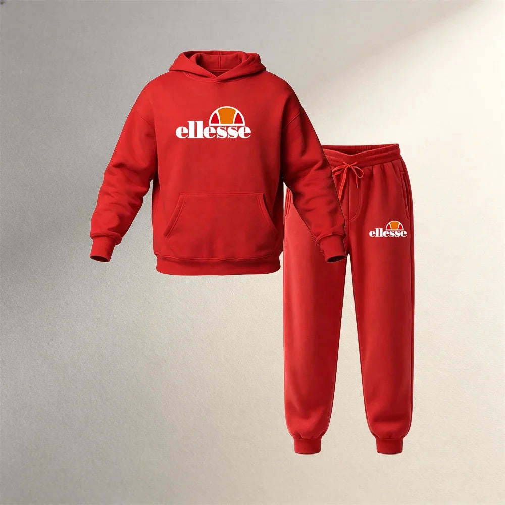 Men's Clothing Hoodies Sets 2 Pcs Autumn Winter Sport Casual Pullover Sweatshirts Tracksuit Fashion Warm Hoodie + Jogging Pants