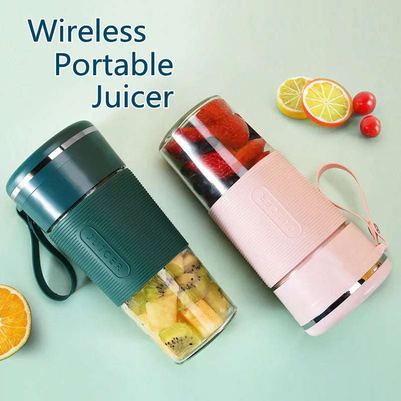 Portable USB Rechargeable Mini Juicer - Wireless Smoothie Blender  Fruit Juice Maker