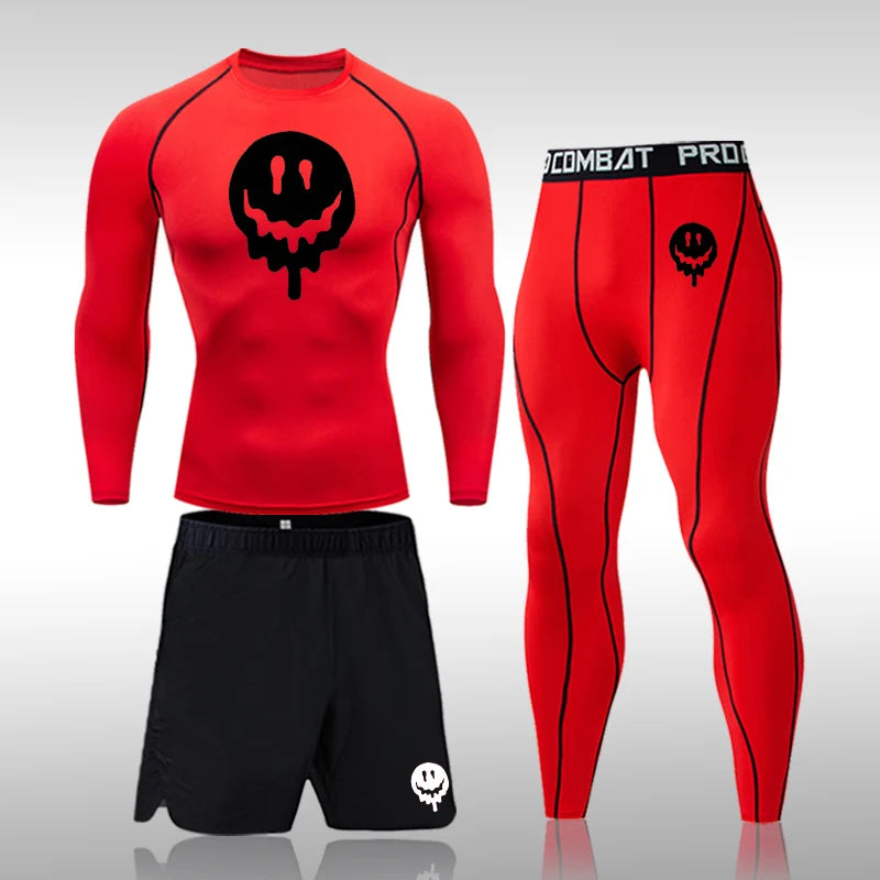Men's Compression Running Set | Long Sleeve Running Top & Athletic Compression Gear for Fitness