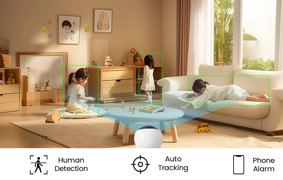 ZOSI C528 6MP/4MP HD Dual-Lens Indoor WiFi Security Camera Plug-in 360° Views Pan/Tilt Home Surveillance Baby/Pet Dog Monitor