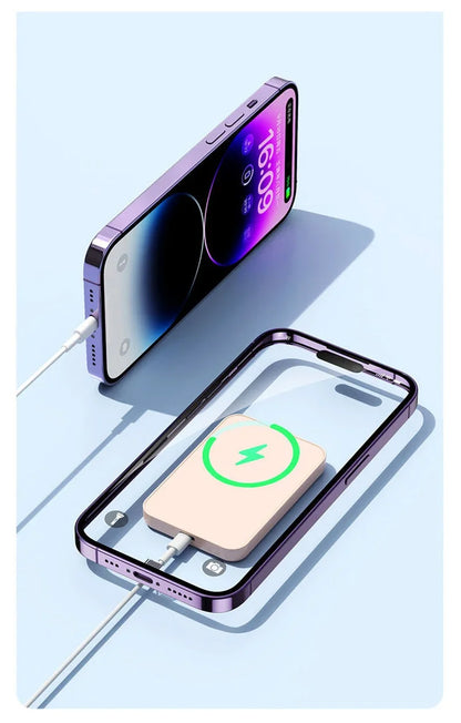50000mAh Wireless Magnetic Power Bank Charger Fast Charging Portable Charger External Spare Battery For Apple iPhone Android