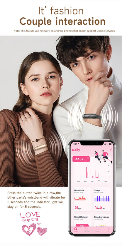 LIGE New Smart Bracelet Real-time Heart Rate Monitoring Sports Fitness Tracker Wristband Waterproof Smart Watch For Couple Gift