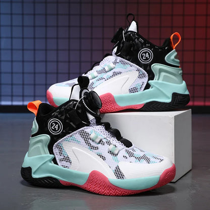 Kids Basketball Shoes - Boys Sneakers Non Slip Outdoor Sport Trainer Shoes