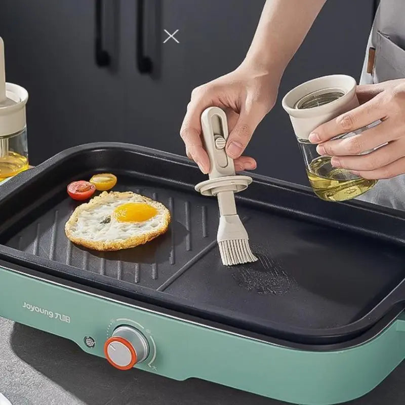 Silicone Basting Brush & Oil Bottle Set – BPA-Free Heat-Resistant