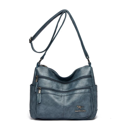 Luxury Crossbody Bags - Soft Leather Handbags With Zipper Closure & Interior Pockets