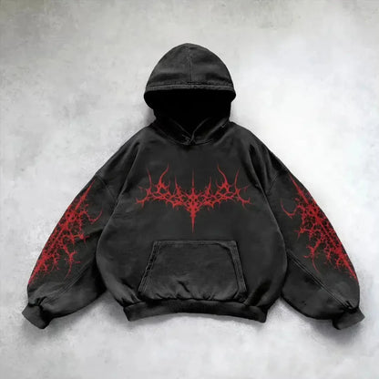 Y2K American Cloths Autumn New Mens 3D Graphic Printed Men Oversized Hoodie Fashion Streetwear Black Gothic Punk Hoodies For Man