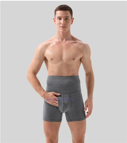 High Waist Cotton Boxers Men Abdominal 150KG Sports Bodyshape Panties Plus Size 9XL 8XL Underpants Warm Belly Protection Shorts