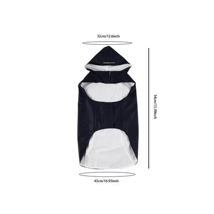 Dog Raincoat Waterproof Hoodie Jacket Rain Poncho Pet Rainwear Clothes with Reflective Stripe for All Sizes Big Puppies