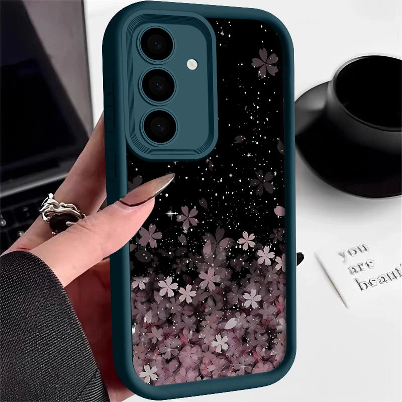 Cherry Blossom Silicone Case For Samsung Galaxy S25 Edge S26 S24 S23 Ultra S24 FE A57 A55 A37 A15 A16 A17 A35 A56 5G TPU Cover