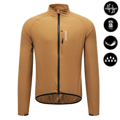 WOSAWE Cycling Jacket Lightweight Windproof Long Sleeved MTB Road Bike Windbreaker Reflective Breathable Jacket Bicycle Clothing