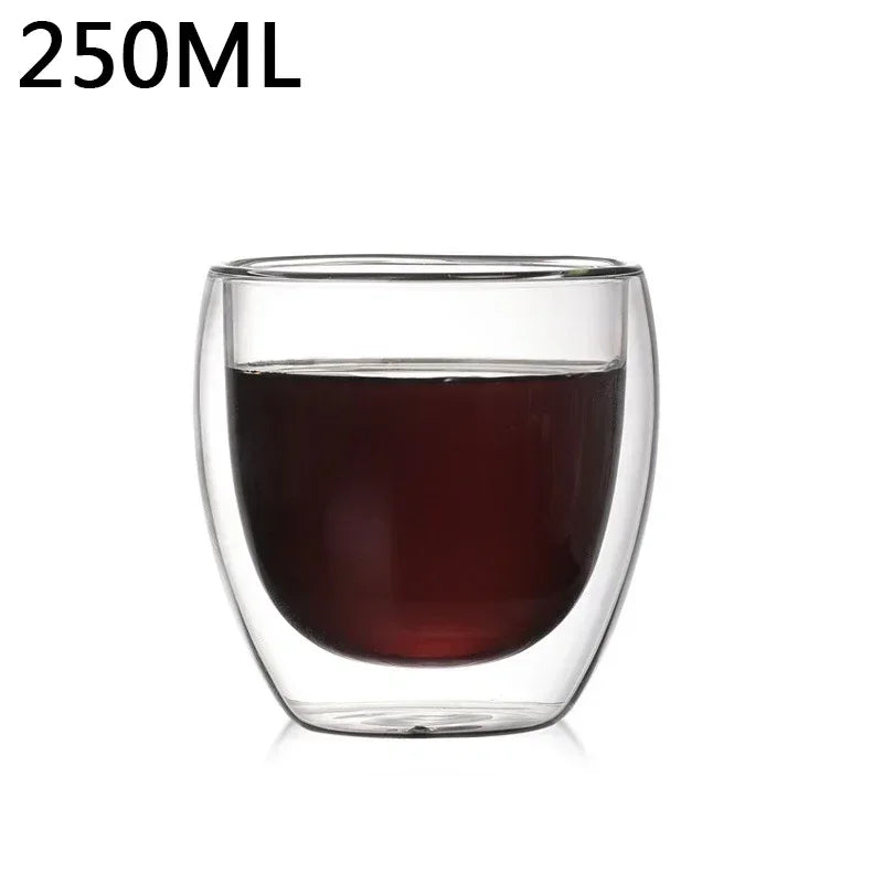Double Wall Glass Cup - Heat Resistant Borosilicate Glass Coffee Mug Set | Eco Friendly Drinkware