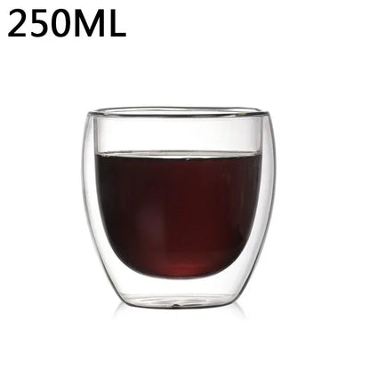 Double Wall Glass Cup - Heat Resistant Borosilicate Glass Coffee Mug Set | Eco Friendly Drinkware