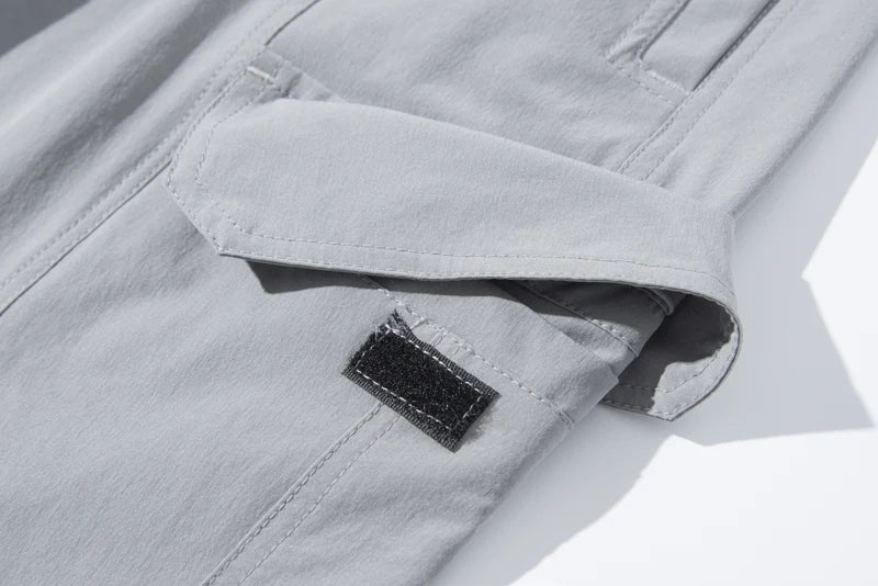 NUONEKO New Elastic Mens Hiking Pants Outdoor Sport Summer Quick Dry Waterproof Detachable Camping Trekking Climbing Cargo Pants
