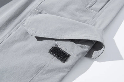 NUONEKO New Elastic Mens Hiking Pants Outdoor Sport Summer Quick Dry Waterproof Detachable Camping Trekking Climbing Cargo Pants