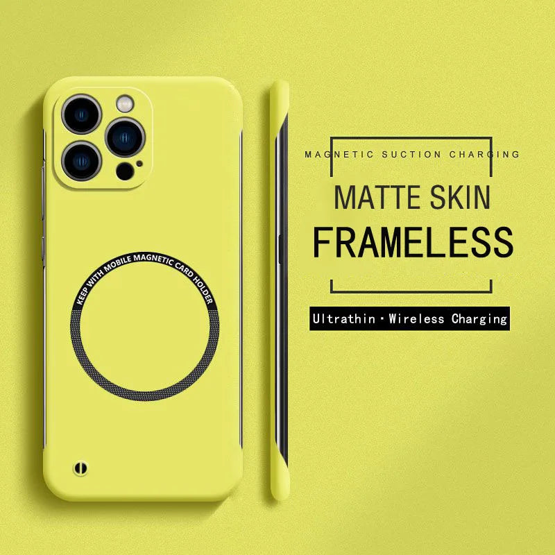 Frameless Magnetic For Magsafe Ultra Slim Case For iPhone 17 Air 16E 16 15 14 13 12 Pro Max Plus Mini Hard PC Matte Back Cover