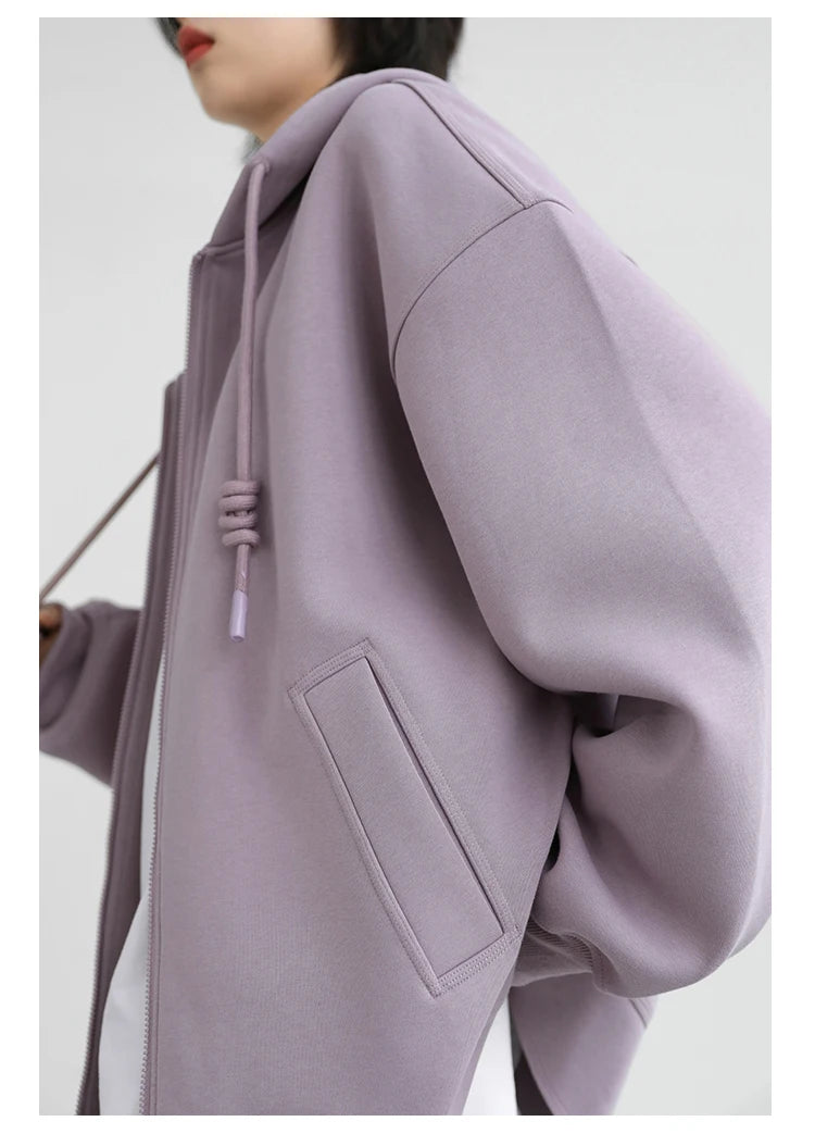 CHIC VEN Women Sweatshirts Hoodies Solid Loose Casual Hooded Female Tops Lady Coat Medium Length Overcoat Spring Autumn 2025
