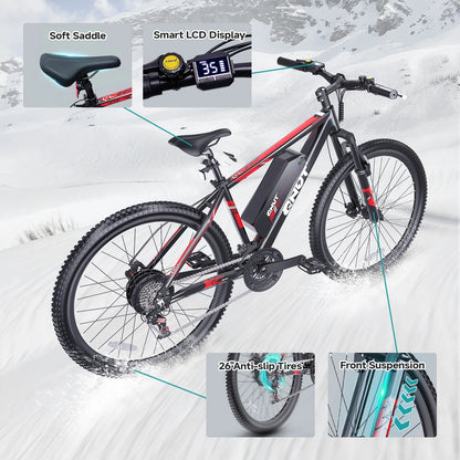 QNUT Victor3.0 Mountain Electric Bicycle 1000W 36V 10.4AH Electric Bike 26' Tire All-Terrain Ebike Urban Off-Road Commuter Adult E-Bike