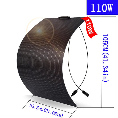 Solar Panel 220W 200W 110W 100W18V With By-Pass Diode ETFE Flexible Foldable Solar Cell 12v Battery Charger Camping RV Boat