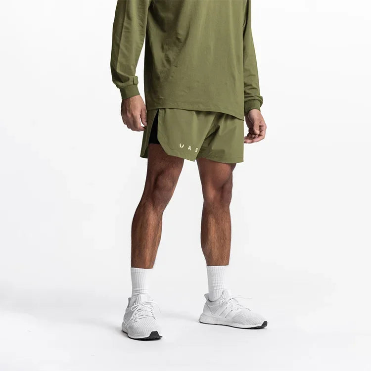 ASRV Mens Gym 2 in 1 Jogger Sport Short Pants Man Quick Dry Running Workout Basketball Shorts Male Gym Fitness Sweatpant Bottoms
