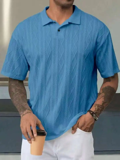Knitted Polo Shirt – Men's Retro Summer Lapel Tee | Breathable Lightweight Top