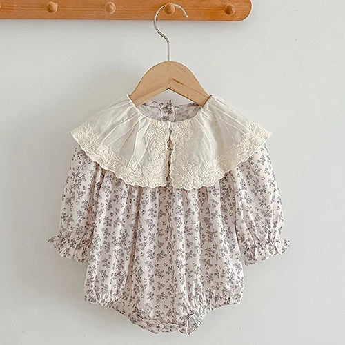 Baby Girl Romper - Korean Style Autumn Toddler Clothes 0-24 Months Cotton Print