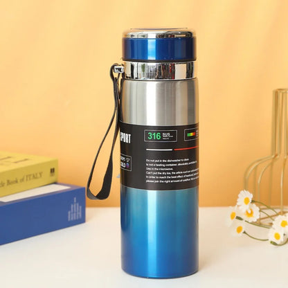 800ml/1000ml 316 Stainless Steel Thermos Cup Sports Home Travel Kettle Portable Sling Kettle Large Capacity Outdoor
