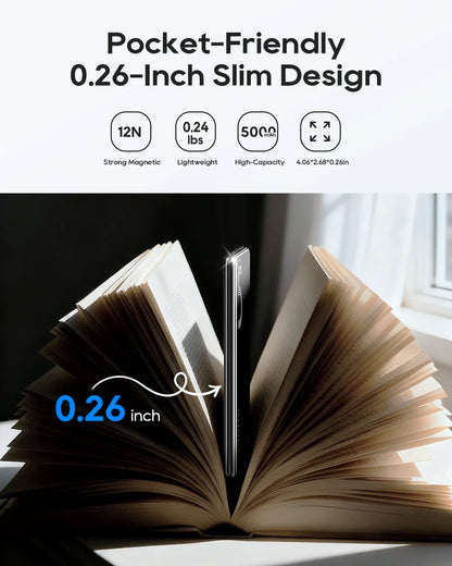 KUULAA Power Bank 5000mAh Magnetic Wireless Portable Charger External Battery 20W Fast Charging For iPhone 17 16 15 14 Pro Max