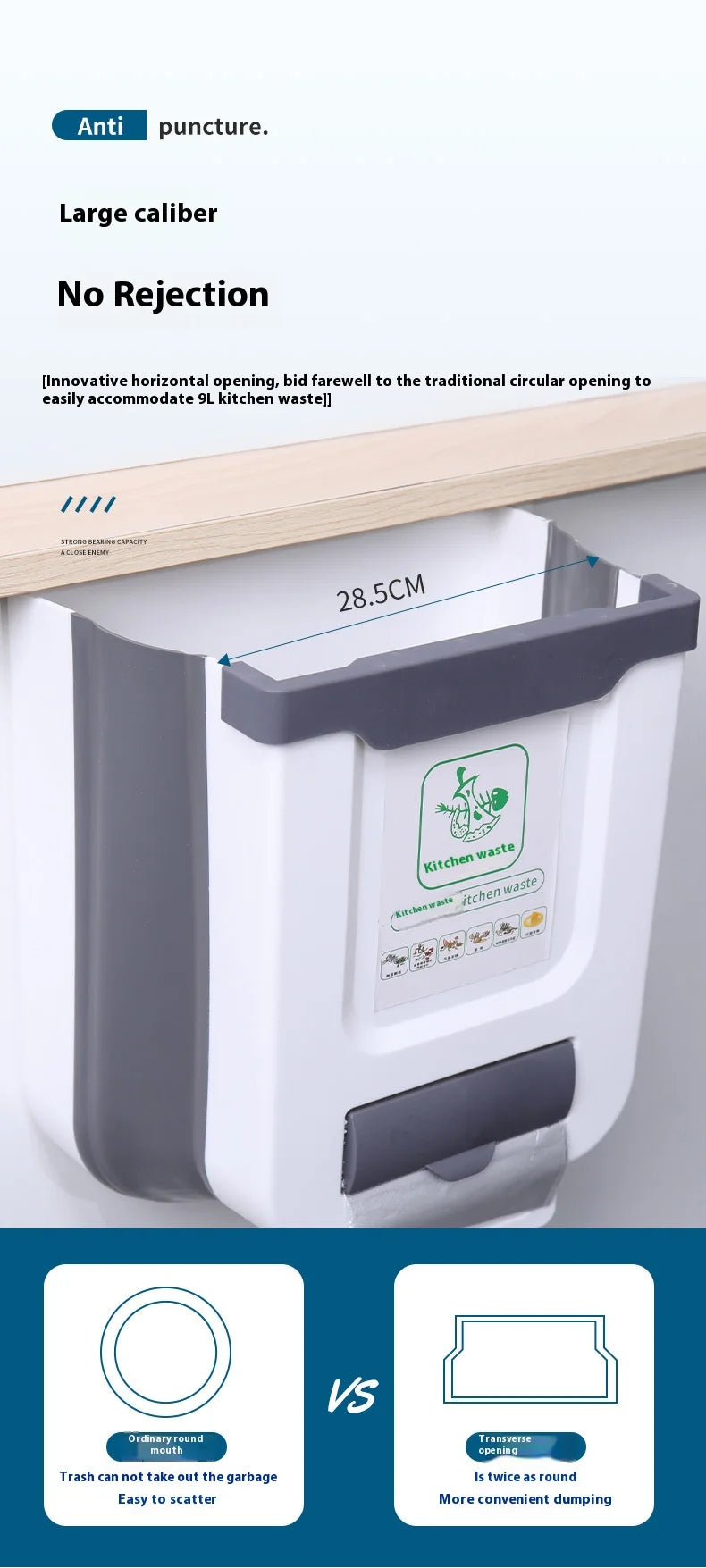 Foldable Large-Capacity Trash Can - Easy-to-Clean Camping Car Accessory
