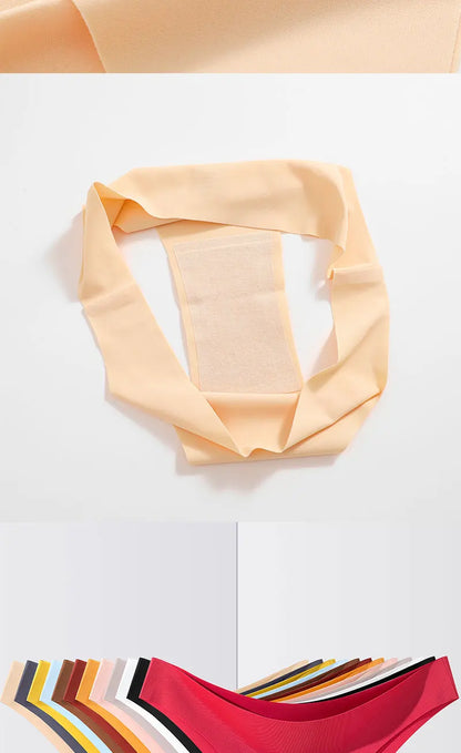 FINETOO 5Pcs/Set Ice Silk Seamless Underwear Low Waisted Brazilian Pants Breathable High Elasticity Lingerie Intimates Panties