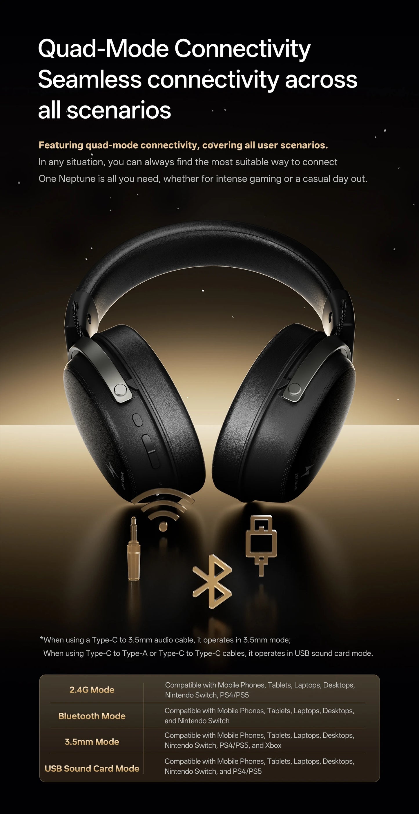 ATK N9 2.4GHz Wireless Gaming Headset with Mic for PS5 PS4 PC Mac Playstation Bluetooth Gaming headphone with Microphone
