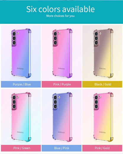 Gradient Airbag Shockproof TPU Case for Samsung Galaxy S26 Ultra S25 Edge S24 S23 FE S23 S22 Plus S21 Protective Cover Funda