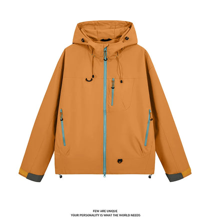 Waterproof Hiking Jacket – Lightweight Polyester Windbreaker With Storm Hood